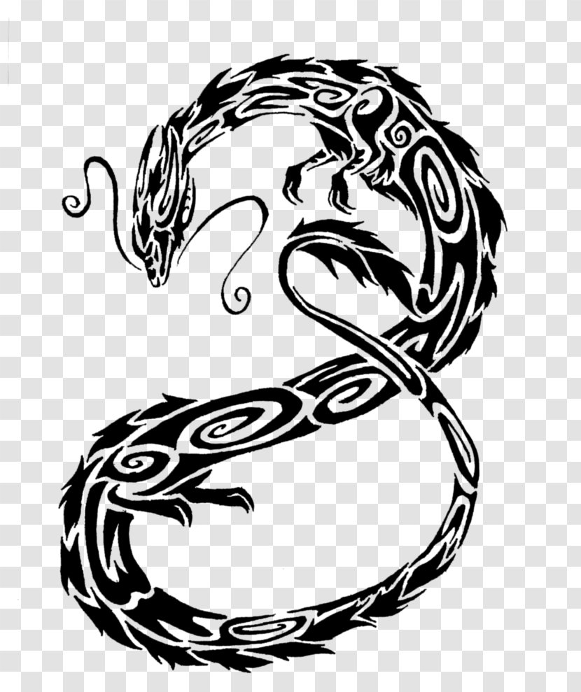 Tattoo Chinese Dragon Drawing Quetzalcoatl - Tribal Transparent PNG