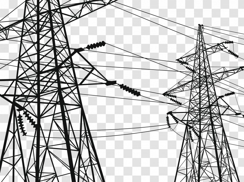 Electricity Transmission Tower High Voltage Electric Power Wire - Urban Lines Transparent PNG