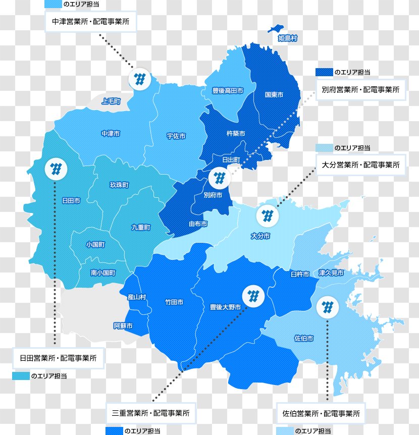 Bungo-ono Taketa Aso Yufu Beppu - Ecoregion - Index Map Transparent PNG