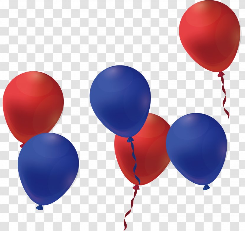 Cluster Ballooning Red Blue - Balloon Transparent PNG