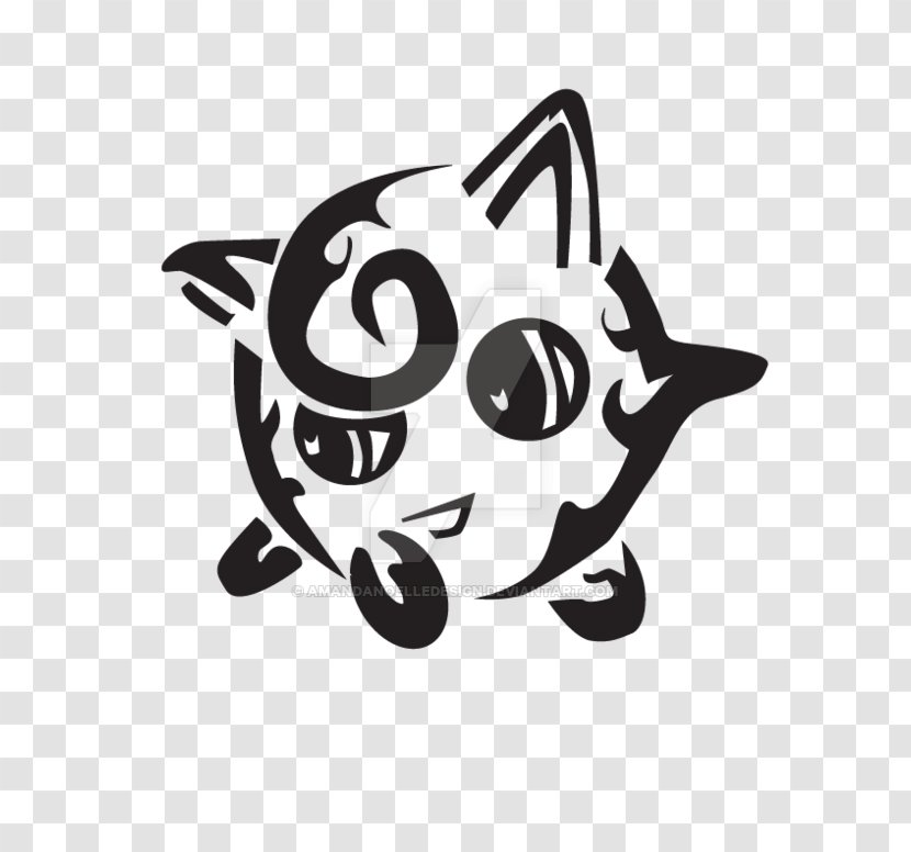 Cat Pokemon Black & White Jigglypuff - Like Mammal Transparent PNG