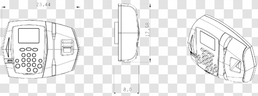 Car Door Handle Automotive Design Sketch - Monochrome Transparent PNG