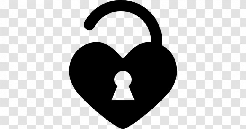 Heart Padlock - Black And White Transparent PNG