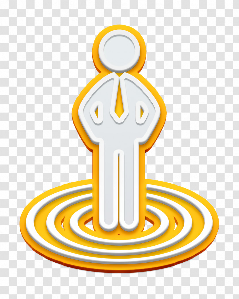 Businessman Standing On Business Target Concentric Circles Icon Target Icon Business Icon Transparent PNG
