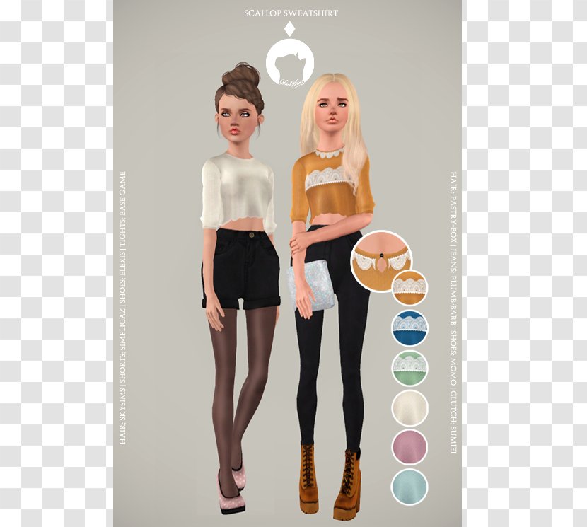 The Sims 3 Clothing T-shirt Leggings - Tshirt - Lace Texture Transparent PNG