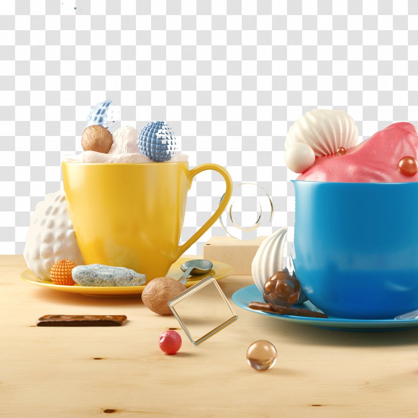 Designer Food Photography 3D Computer Graphics - Creativity - Cup Model Diagram Transparent PNG