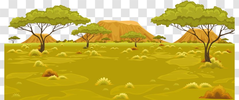 Africa Landscape Illustration - Plain - Green Volcano Transparent PNG
