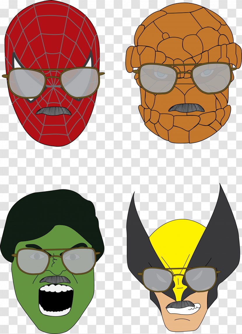 Glasses Masque Goggles Cartoon - Fictional Character - Stan Lee Transparent PNG