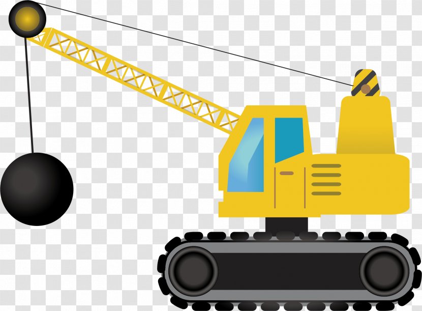 Excavator Crane Euclidean Vector - Yellow Transparent PNG
