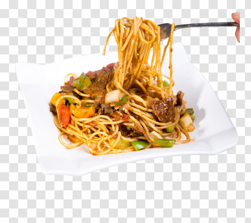 Pasta Instant Noodle Fried Rice Chow Mein Noodles - Cuisine - Fork Black Pepper Beef Face Transparent PNG