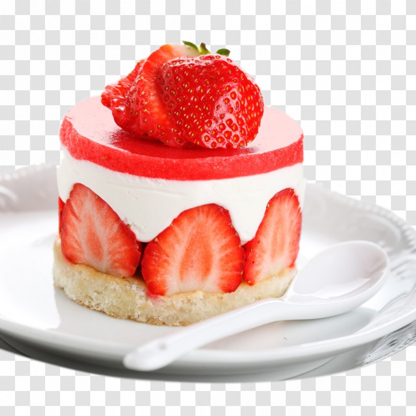 Strawberry Cream Cake Tart Pie Delight - Add Heart Picture Material Transparent PNG