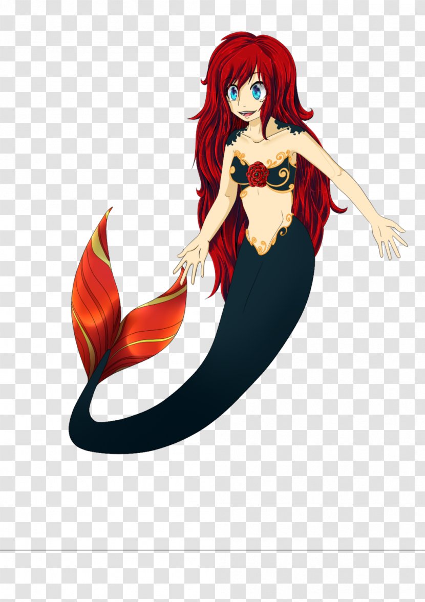 Mermaid Human Hair Color Cartoon Legendary Creature - Flower Transparent PNG