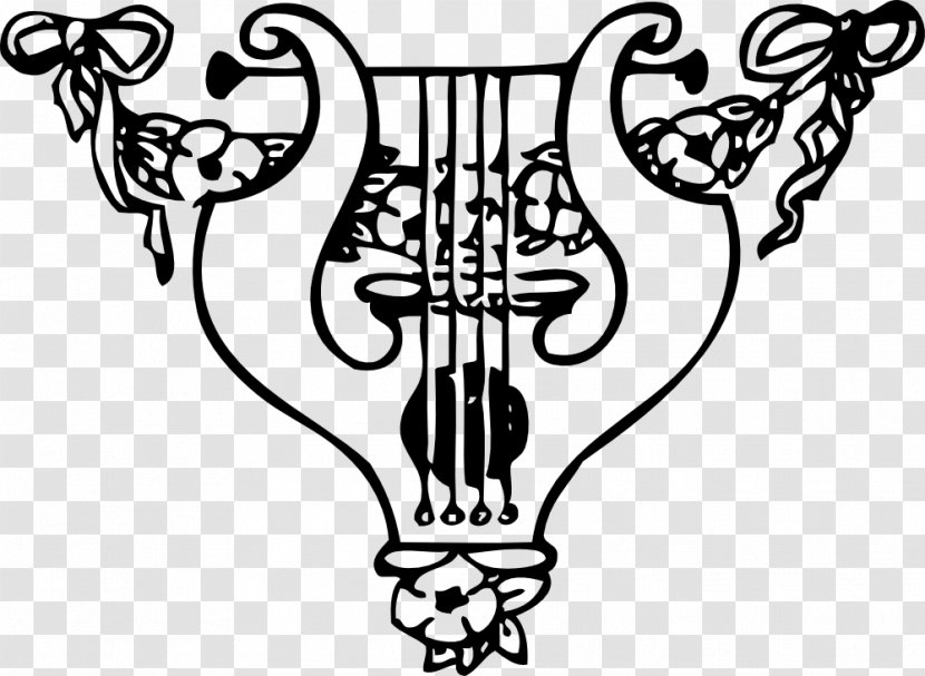 Lyre Musical Instruments Clip Art - Silhouette - Garland Transparent PNG