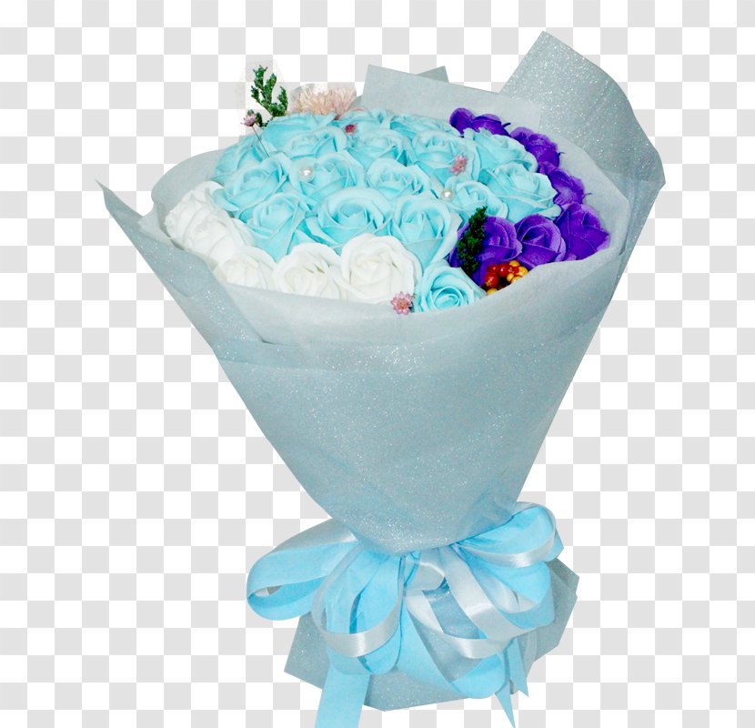 Blue Flower Bouquet Nosegay Floristry - Azul E Branco Soap Transparent PNG