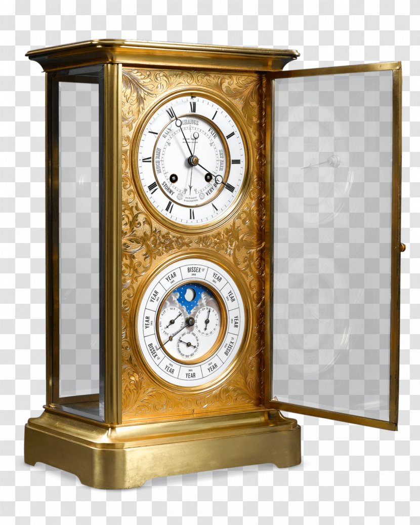 Antique Mantel Clock Perpetual Calendar Bracket Transparent PNG
