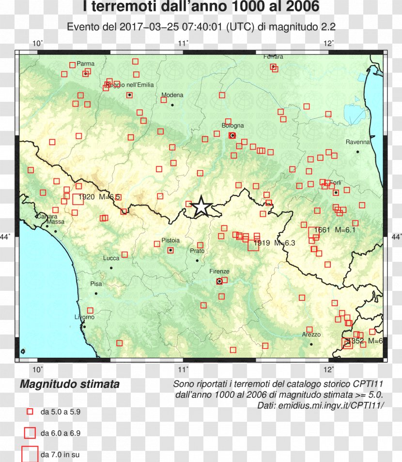 Pago Veiano Earthquake Magnitudo Richter Magnitude Scale Bagno Di Romagna - Time Zone - Emiliano Transparent PNG