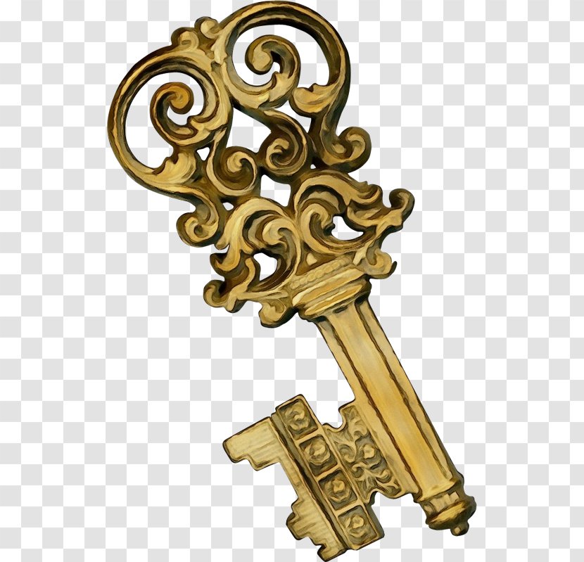 Watercolor Drawing - Key - Symbol Bronze Transparent PNG