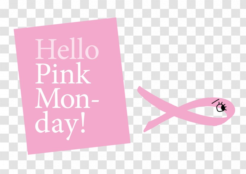 Brand Greeting & Note Cards Logo Pink Ribbon - Hello Monday Transparent PNG