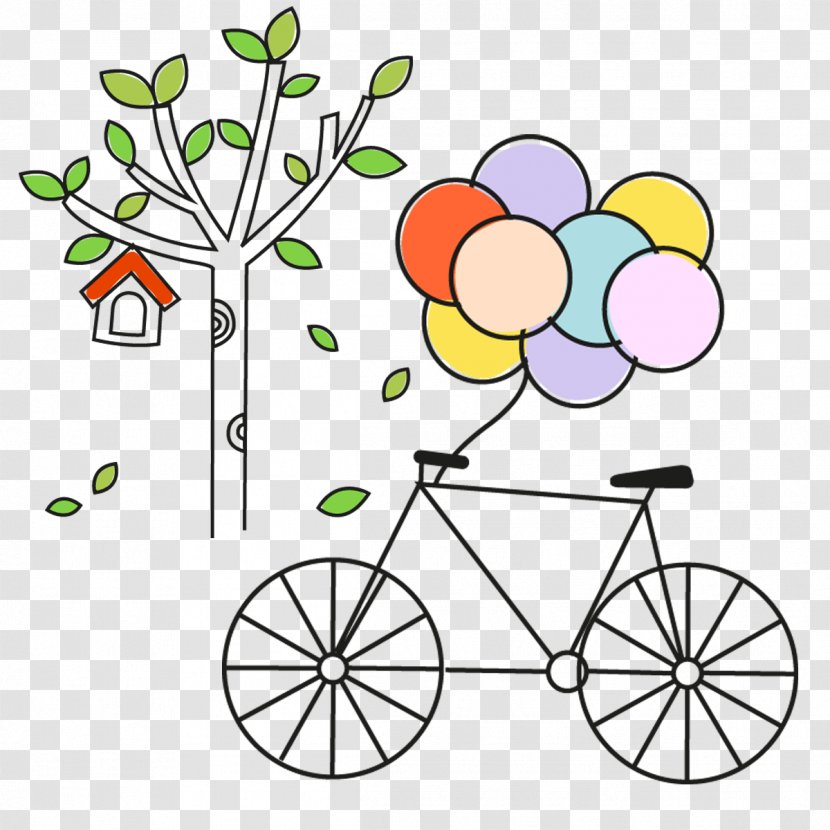 Bicycle Lock Key Color - Freight Transport - The Balloon On Bike Transparent PNG