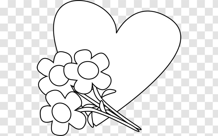 Valentines Day Heart Black And White Clip Art - Hearts Transparent PNG