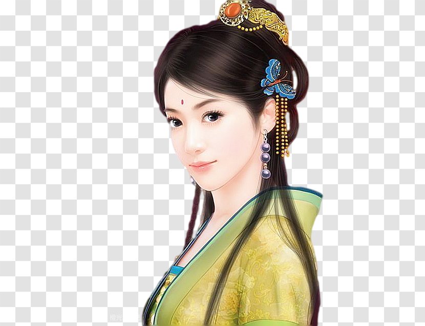 History Of China Tang Dynasty Hairstyle Chinese - Watercolor - Noble Princess Transparent PNG