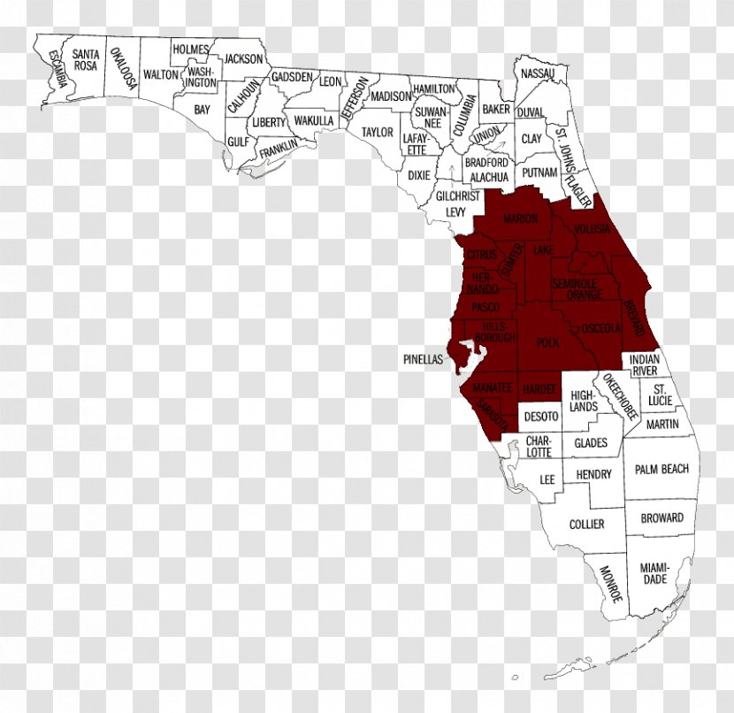Bay County, Florida Glades Hendry City Map - County Transparent PNG