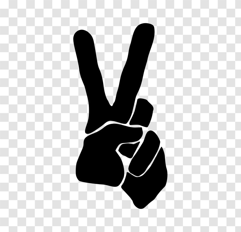 Peace Symbols Silhouette V Sign Clip Art - Symbol Transparent PNG