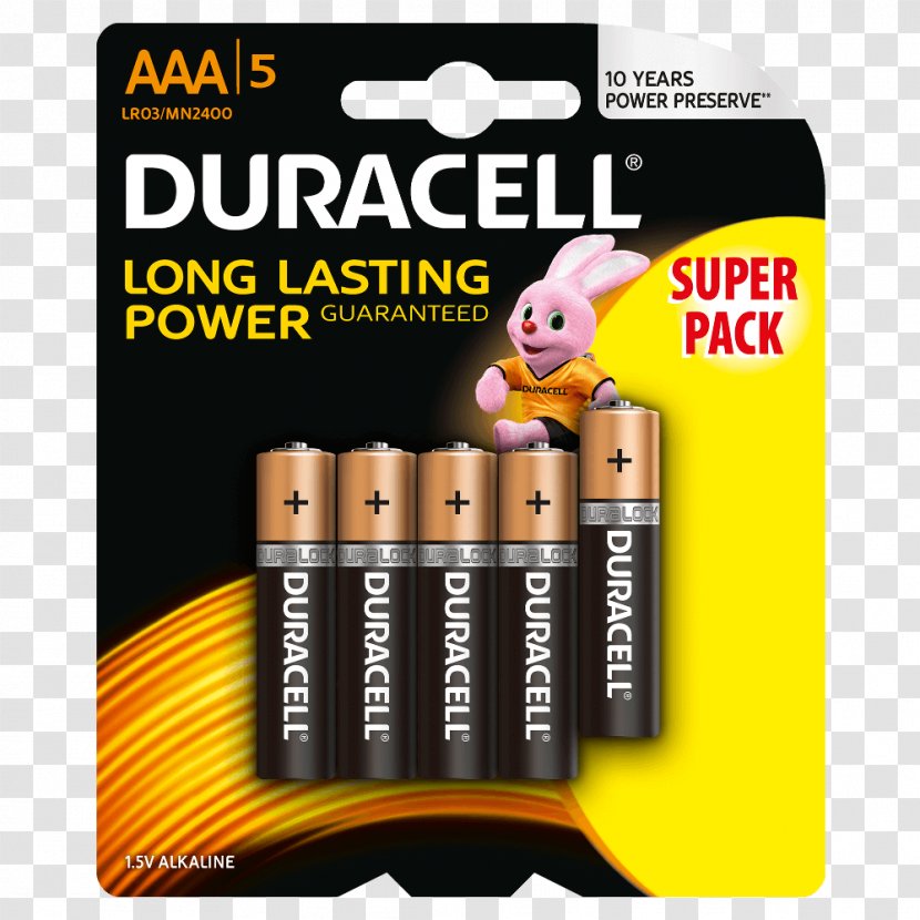 Electric Battery Duracell Turbo AAA 4s Power Converters Font Product - Bunny Transparent PNG
