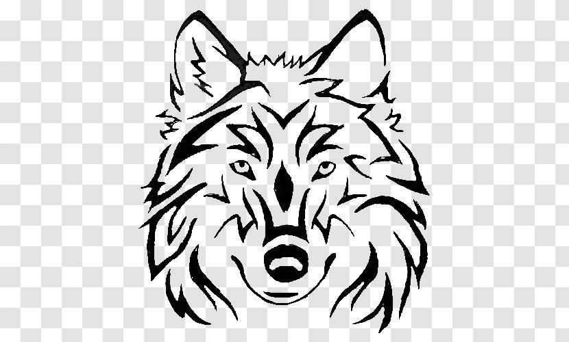 Gray Wolf Tattoo Drawing Art Clip - Carnivoran - Trace Transparent PNG
