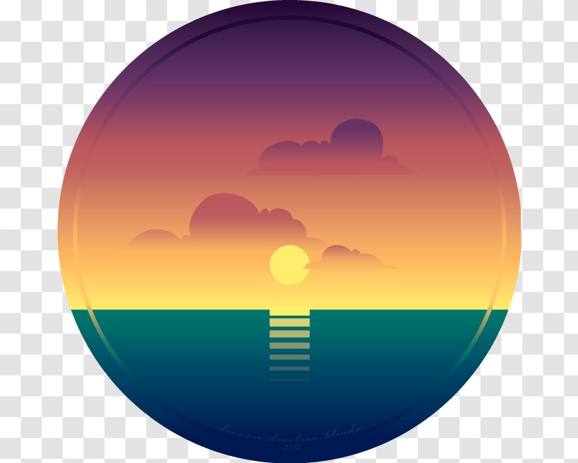 Minimalism Art Sunset Desktop Wallpaper - Sunrise - Minimalist Vector Transparent PNG