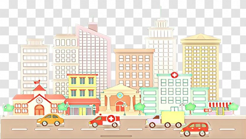 Metropolitan Area Landmark Cartoon Residential City - Mode Of Transport Neighbourhood Transparent PNG