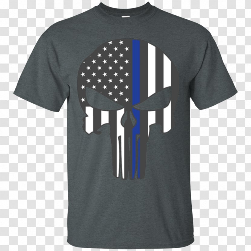 T-shirt Hoodie Sleeve Top - Unisex - American Flag Skull Military Transparent PNG