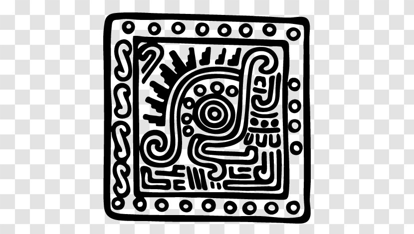 Aztec Mexico Maya Civilization Drawing Canvas - Black And White - Indian Warrior Transparent PNG
