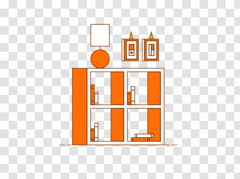 Illustration - Property - Bookshelf Lamp Orange Transparent PNG