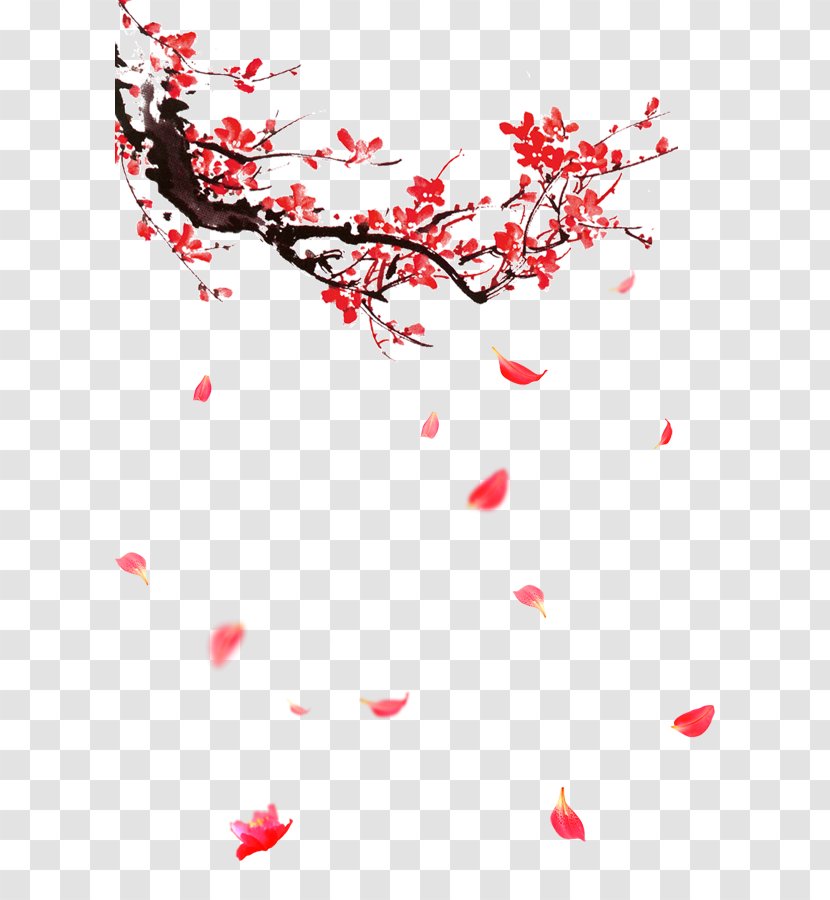 Flower - Watercolor - Creative Beautiful Petals Falling Transparent PNG