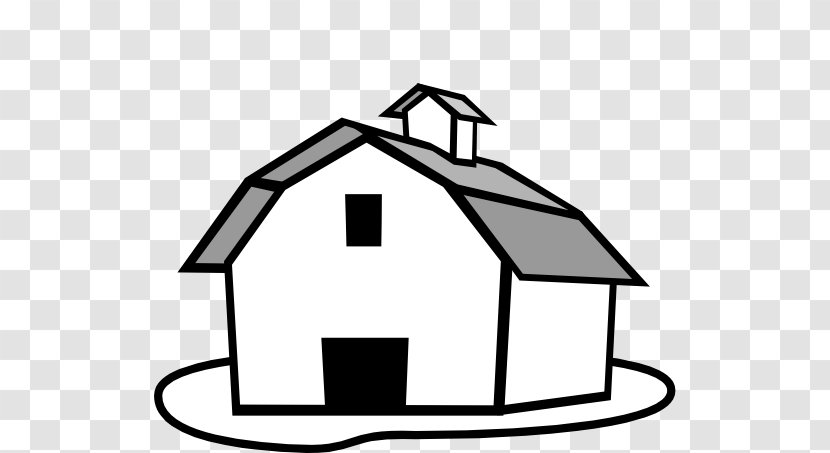 Black And White Farm Barn Farmer Farmhouse Clip Art - Royaltyfree - Home Cliparts Transparent PNG