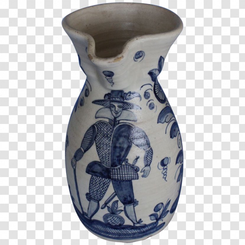 Vase Blue And White Pottery Ceramic Cobalt - Drinkware Transparent PNG