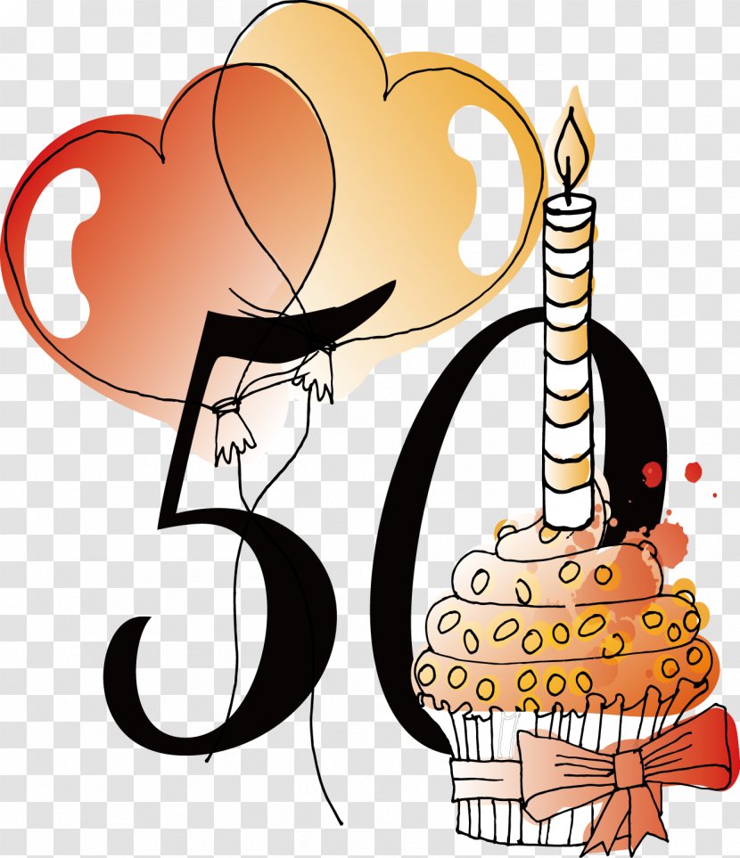 Birthday Vecteur Clip Art - Cartoon - 50th Anniversary Vector Transparent PNG