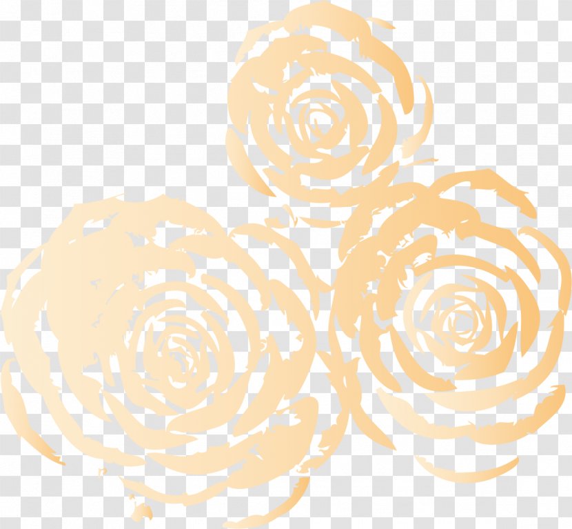 Beach Rose Computer File - White - Gold Pattern Transparent PNG