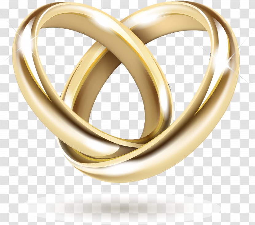 Wedding Invitation Gold Ring - Vector Transparent PNG