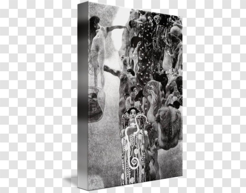 The Kiss Beethoven Frieze Poster Tree Of Life, Stoclet - Black And White - Gustav Klimt Transparent PNG