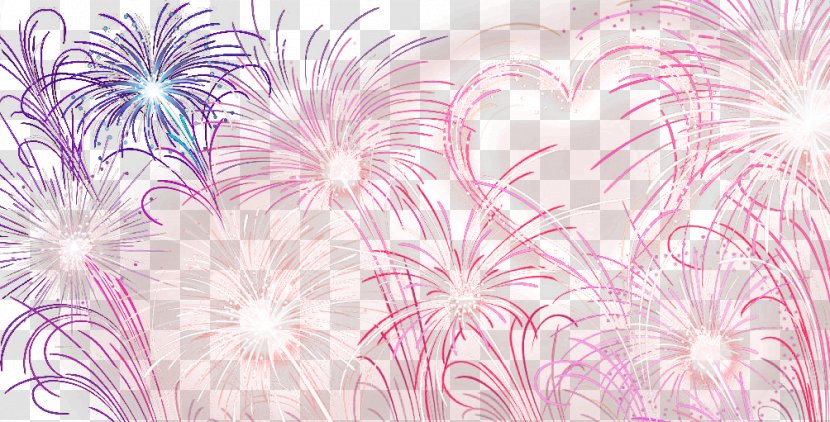 Light Fireworks Red Purple - Color - Pink Hearts Transparent PNG