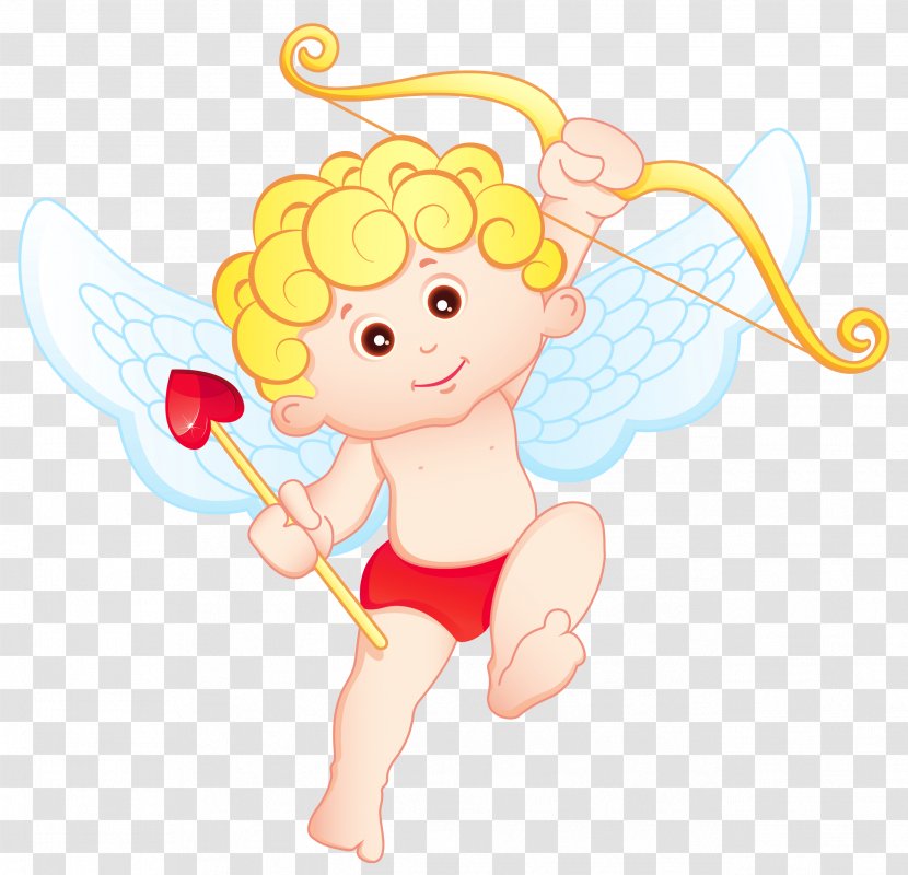 Valentine's Day Cupid Clip Art - Watercolor - Cute Blonde PNG Clipart Transparent PNG