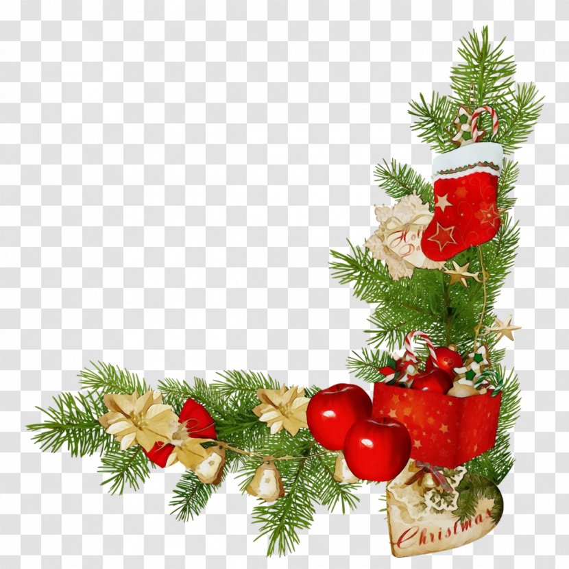 Watercolor Christmas Tree - Garland - Eve Interior Design Transparent PNG