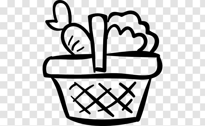 Animation Drawing Basket - Black And White - Fruits Transparent PNG