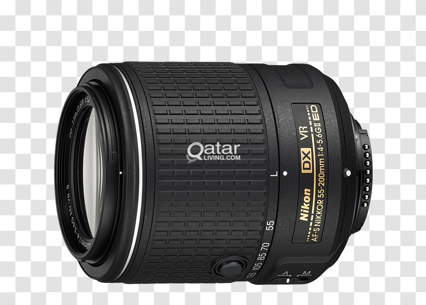 Digital SLR Nikon AF-S DX Zoom-Nikkor 55-200mm F/4-5.6G Nikkor 55-300mm F/4.5-5.6G ED VR 35mm F/1.8G - Camera - Lens Transparent PNG