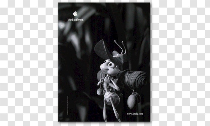 Flik Think Different Poster Pixar Advertising - Ant - Apple Transparent PNG