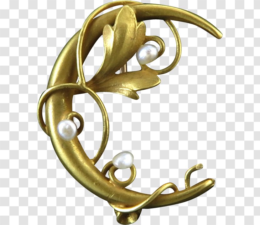 Crescent Moon Image Gold - Ruby Lane Transparent PNG