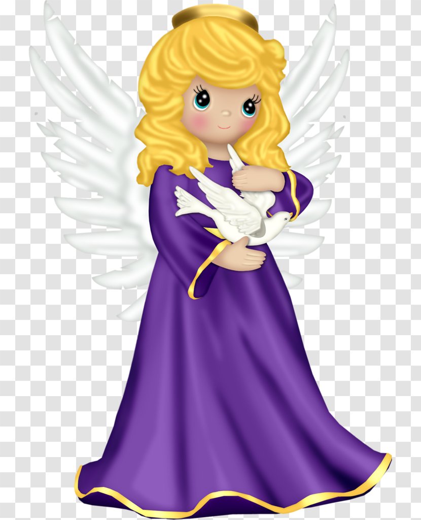 Angel Blog Clip Art - Frame - Cute With Purple Robe And Dove Free Clipart Transparent PNG