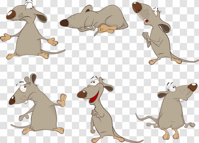Brown Rat Mouse Rodent Cartoon - Wildlife - Vector Transparent PNG